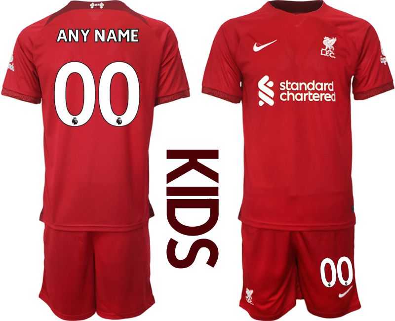 Youth 2022-2023 Club Liverpool home red customized Soccer Jersey